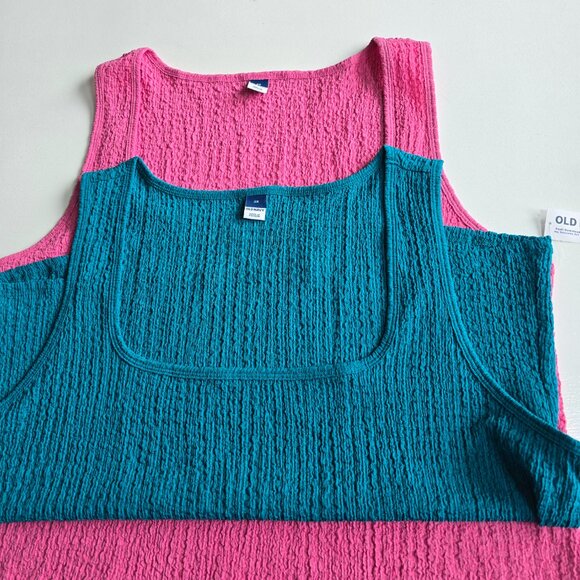 NWT Two Textured Tanks, Square Neck 2X, Old Navy - Picture 4 of 10